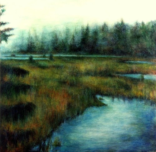 Eastern Marshlands, oil, wax, on canvas, 36 in x 36 in