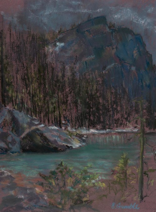 Emerald Lake, Yoho National Park, pastel on paper, 14 in x 12 in, 1989