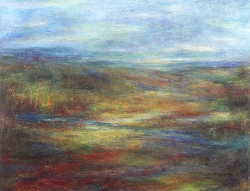 Field #1, oil, wax, on canvas, 50 in x 65 in