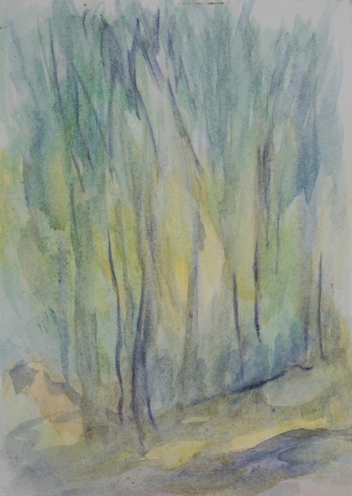 Forest Edge, watercolour, on paper, 8.5 in x 6 in