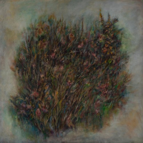 My Rose Field, oil, wax, on canvas, 40 in x 40 in, 2021