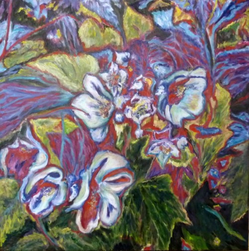 Rose Rhapsody, oil on canvas, 30 in x 30 in
