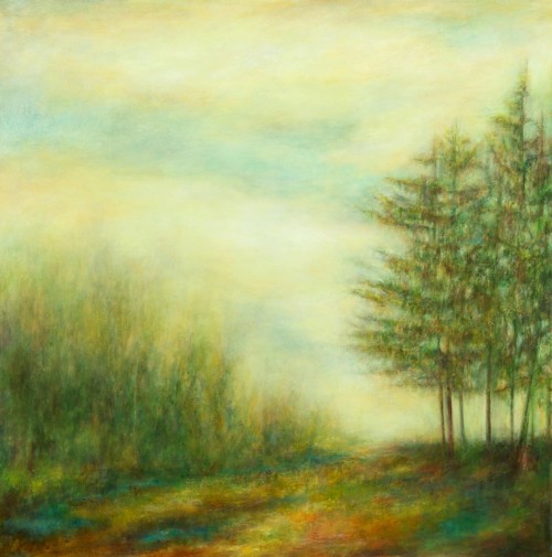 Through Subtle Light, oil, wax on canvas, 48 in x 48 in