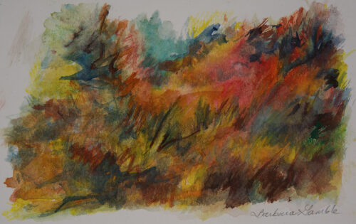 Fall Colour Field, watercolour on paper, 5 in x 8 in, 2022